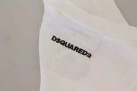 Dsquared² White Cotton Linen Sleeveless Tank T-shirt