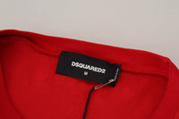 Dsquared² Red Printed Cotton Short Sleeves Crewneck T-shirt