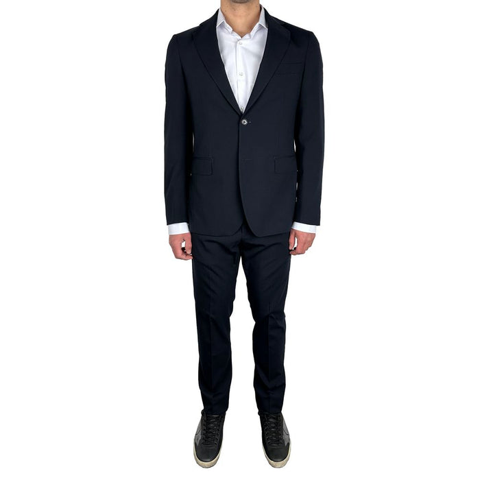 Aquascutum Elegant Navy Blue Two-Piece Suit