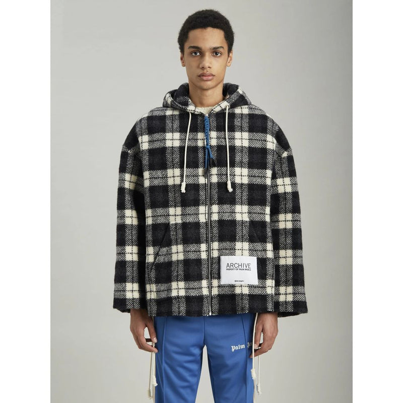 Palm Angels Archival Check Cashmere Hooded Jacket