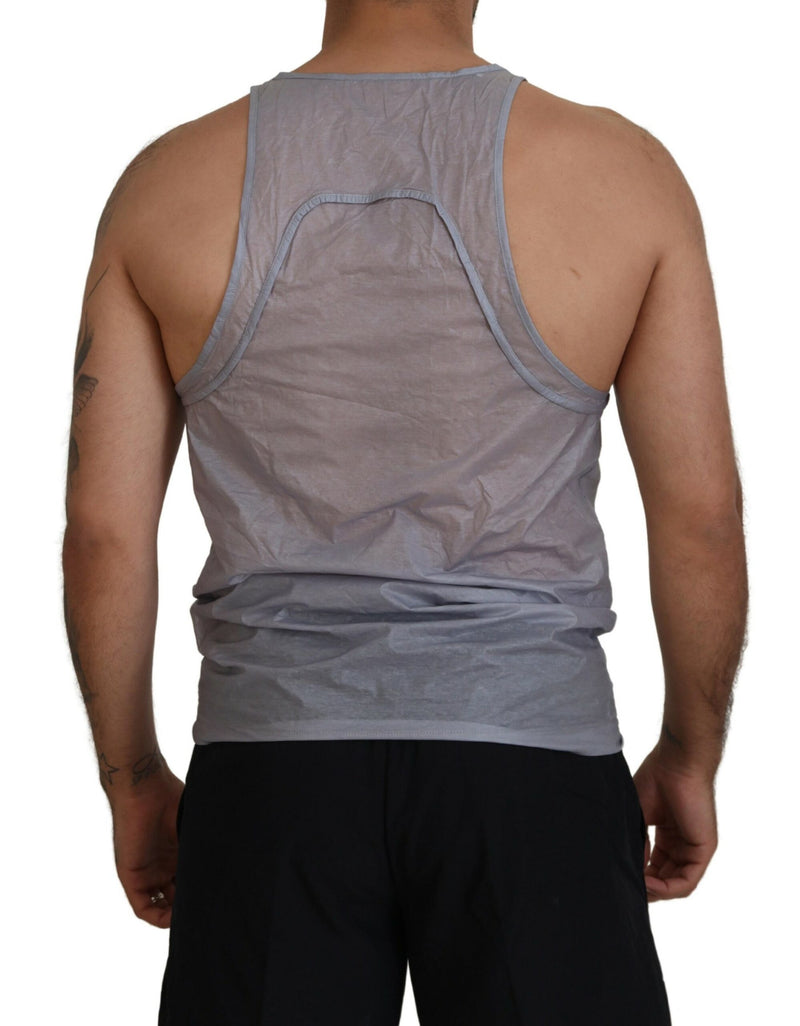 Dsquared² Light Gray Cotton Sleeveless Tank Men Top T-shirt