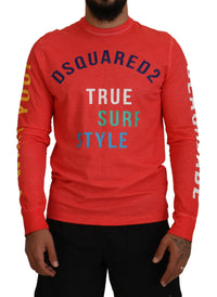 Dsquared² Orange Colorful Print Long Sleeves Top T-shirt