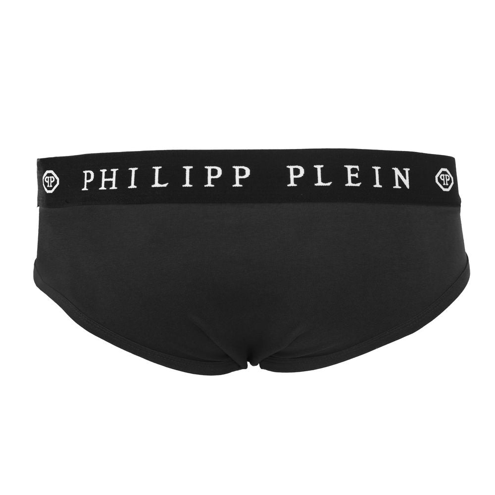 Philipp Plein Sleek Black Boxer Duo with Designer Flair