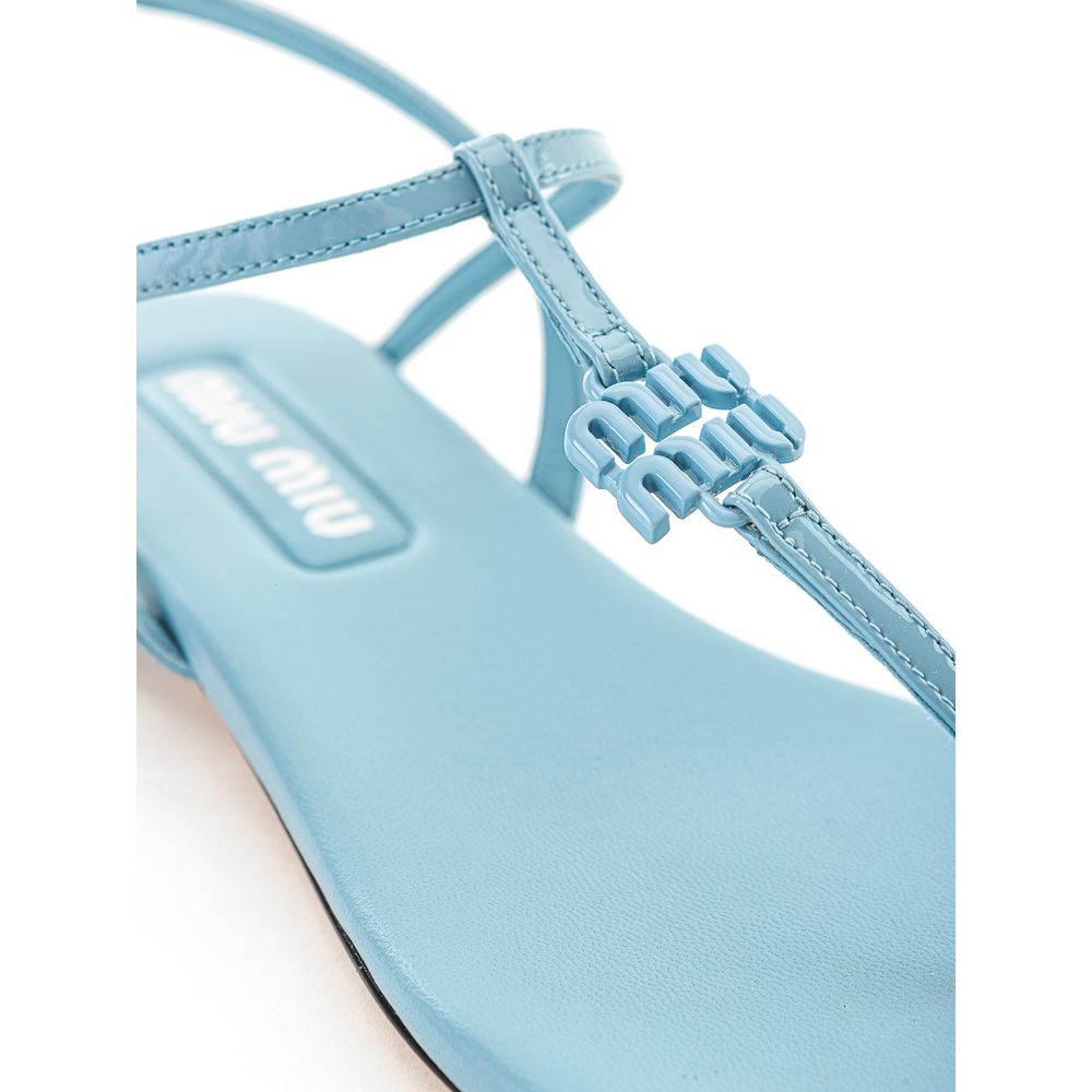 Miu Miu Light Blue Vernice Sandal