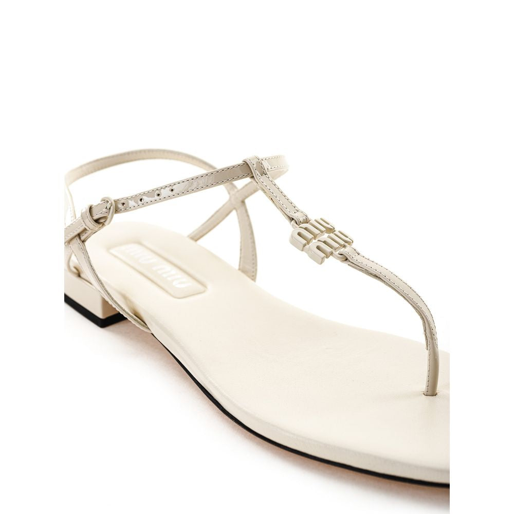 Miu Miu Beige Vernice Sandal