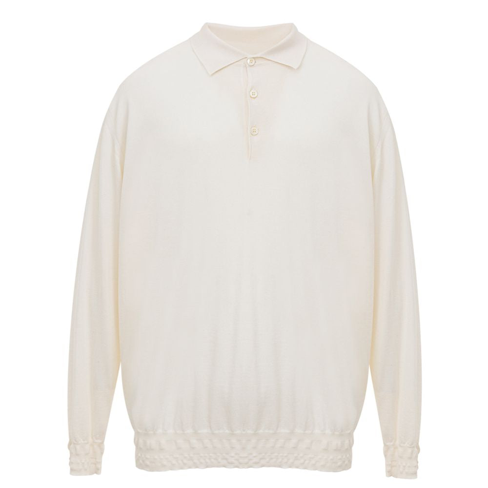 Brioni White Cashemere Polo Shirt