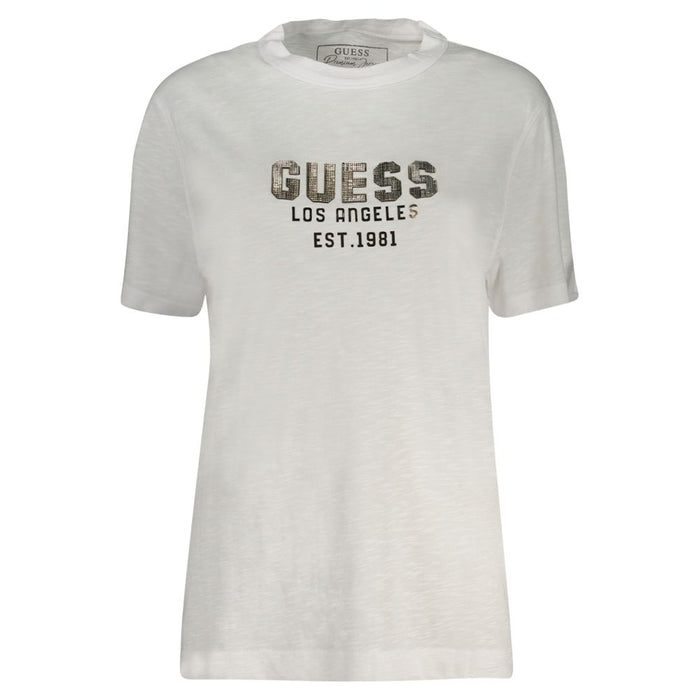 Guess Jeans White Cotton Tops & T-Shirt