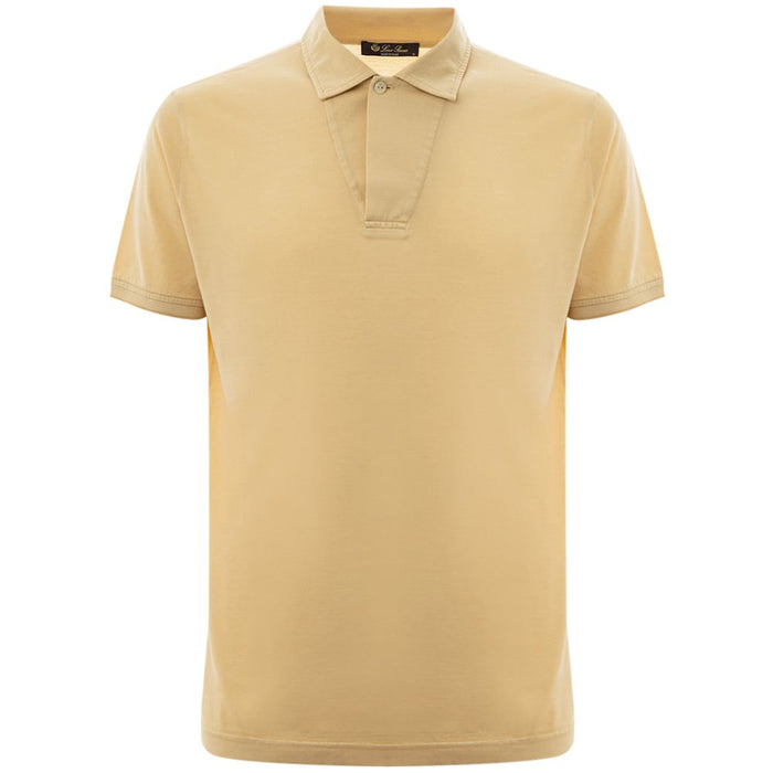 Loro Piana Yellow Silk Polo Shirt