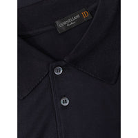 Corneliani Black Silk Polo Shirt