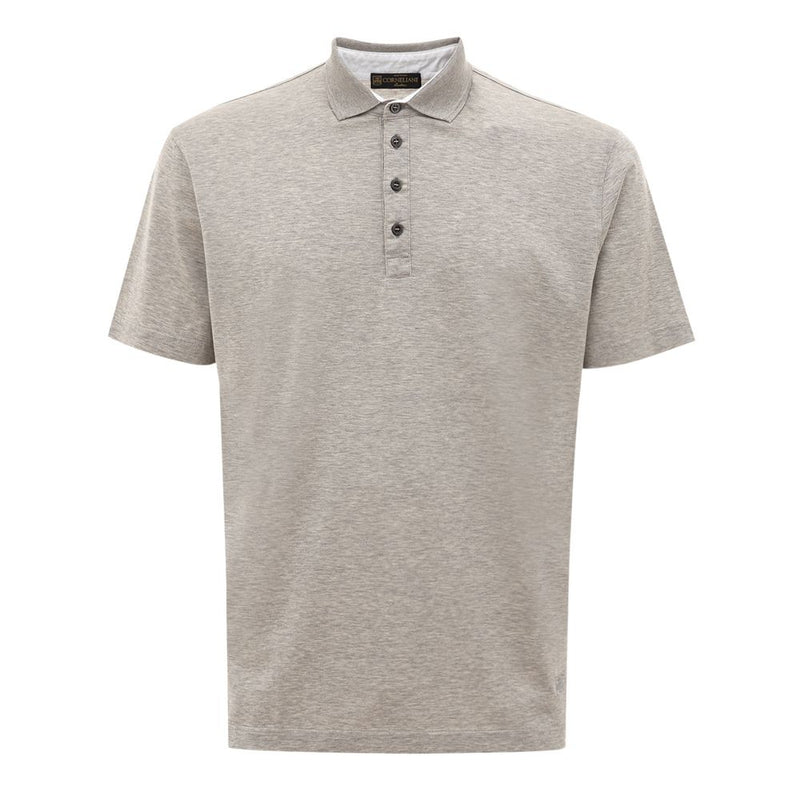 Corneliani Gray Cotton Polo Shirt