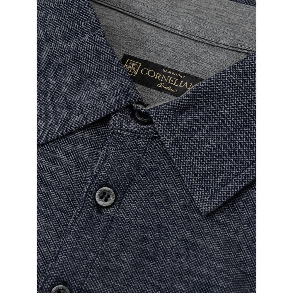 Corneliani Blue Wool Polo Shirt