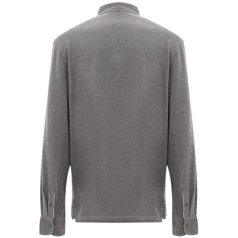 Corneliani Gray Cotton Polo Shirt