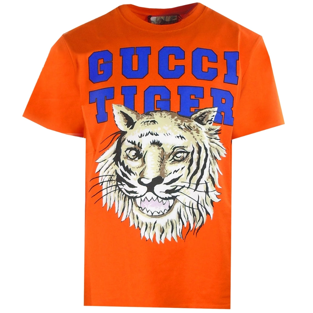 Gucci Tiger Design Regular Fit Orange T-Shirt S