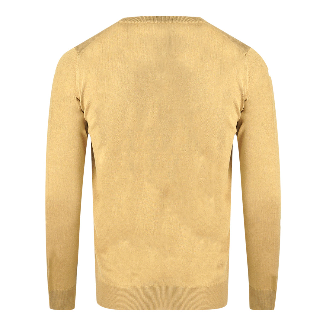 Aquascutum Check A Logo Beige V-Neck Jumper - Nova Clothing