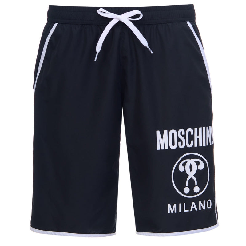 Moschino Milano Logo Black Long Swim Shorts XS