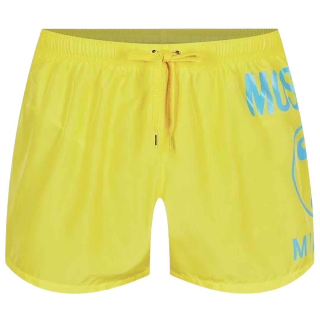 Moschino Large Milano Logo Yellow Short Swim Shorts XL