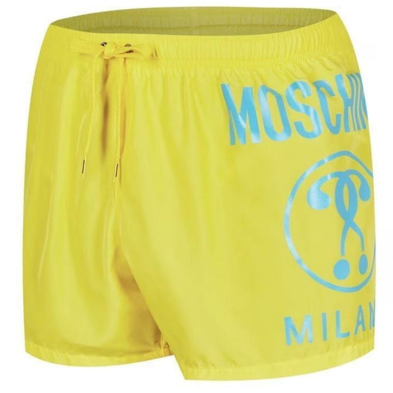 Moschino Large Milano Logo Yellow Short Swim Shorts XL