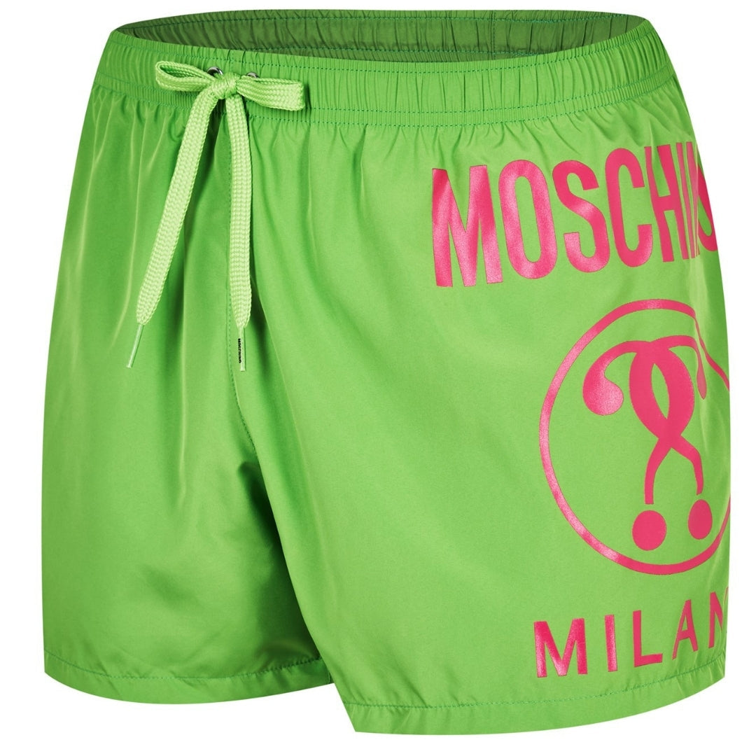 Moschino Large Milano Logo Green Short Swim Shorts S