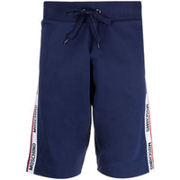 Moschino Branded Tape Legs Navy Blue Shorts S