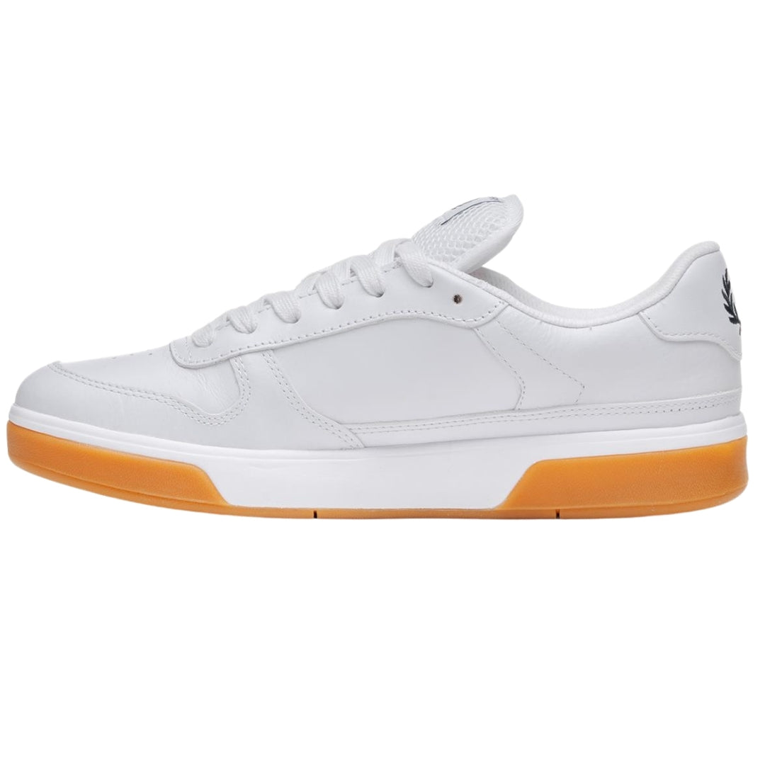 Fred Perry B300 Textured Leather White Trainers