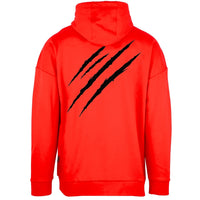 Plein Sport Large Scratch Logo Taped Hood Red Hoodie S