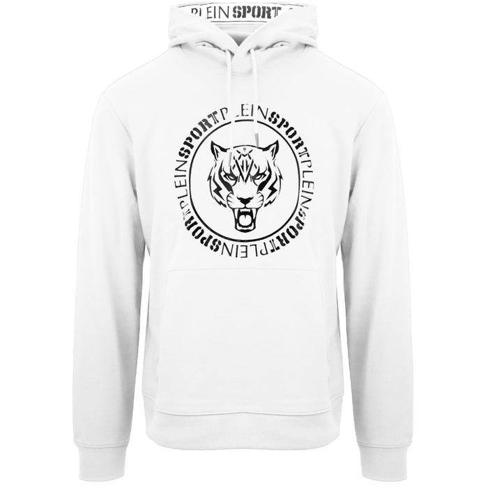 Plein Sport Circle Logo Taped Hood White Hoodie S