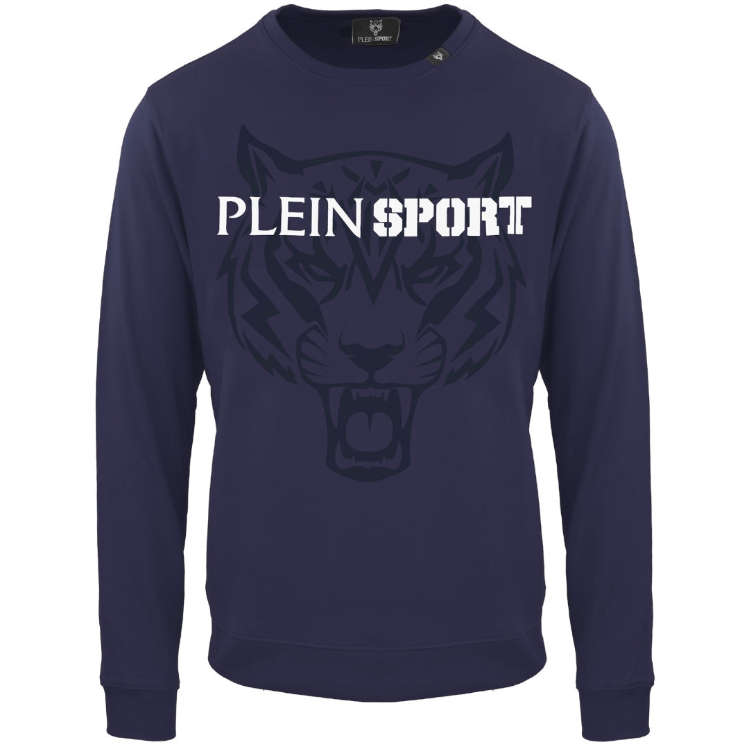 Plein Sport Large Branded Logo Tiger Navy Blue Jumper S