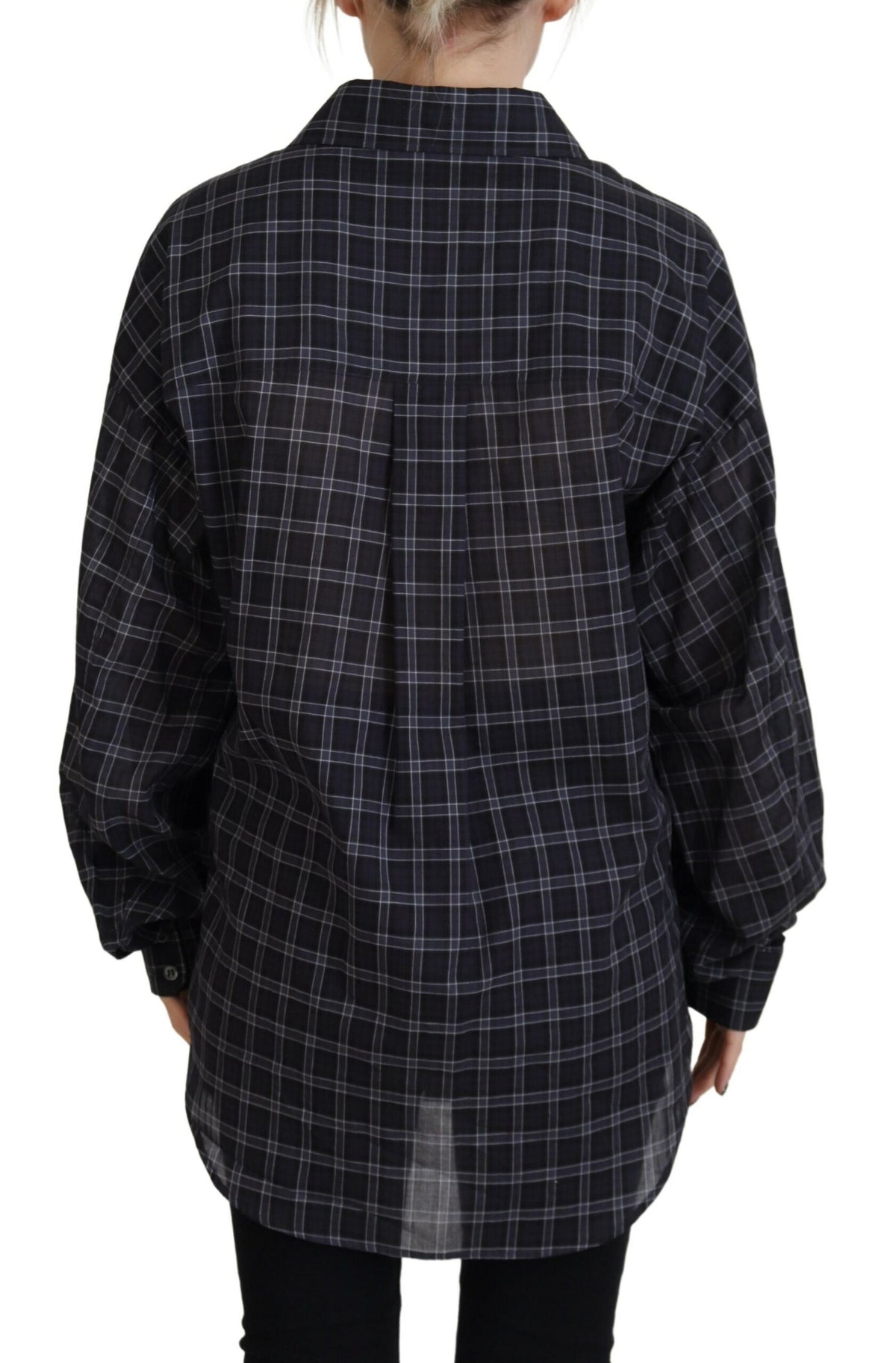 Dsquared² Black Checkered Collared Button Long Sleeves Shirt