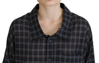 Dsquared² Black Checkered Collared Button Long Sleeves Shirt