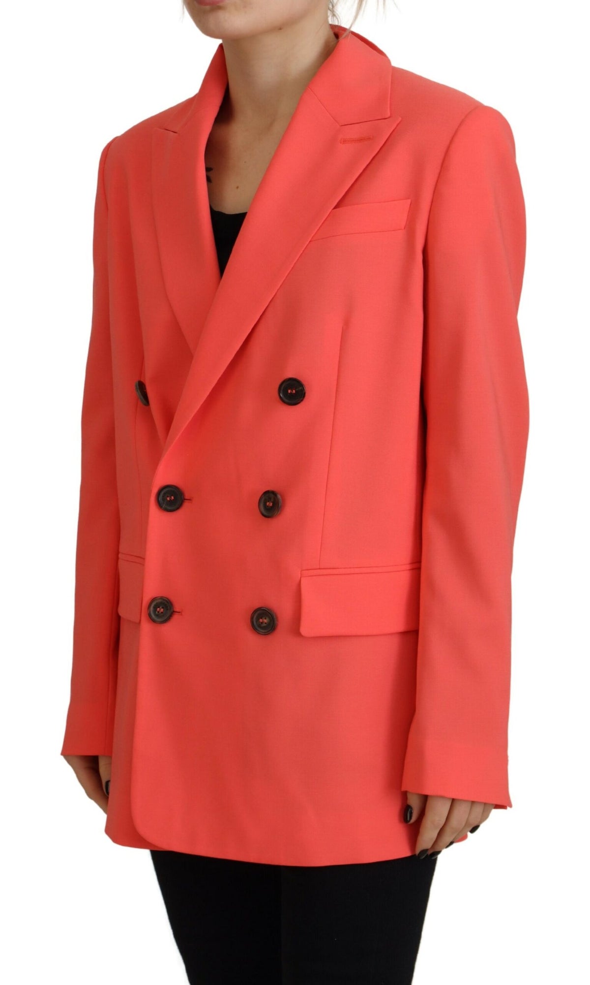Dsquared² Pink Double Breasted Coat Blazer Jacket