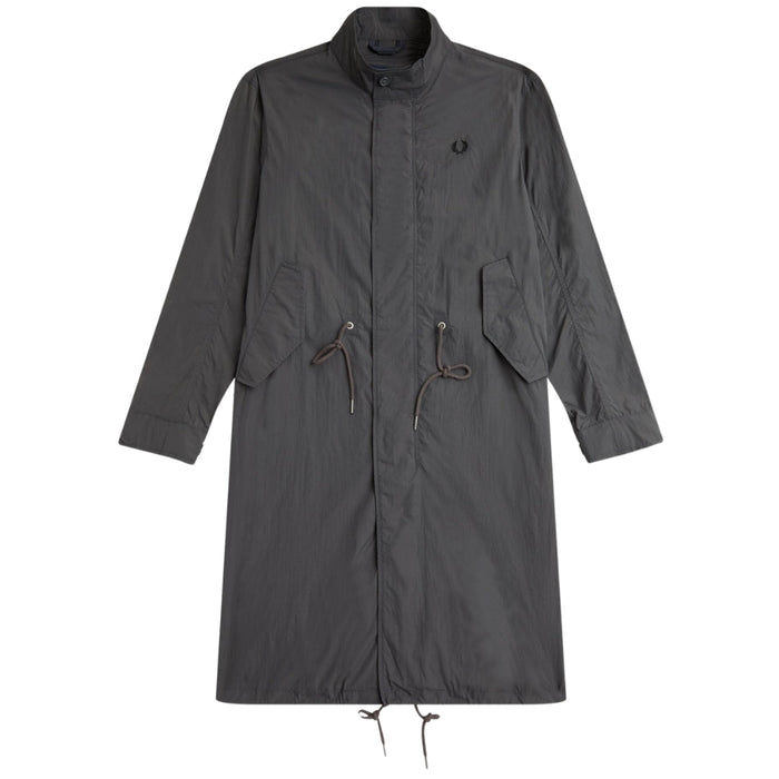 Fred Perry Straight Hem Gunmetal Thin Parka Jacket