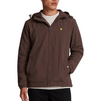 Lyle & Scott Branded Deep Mahogany Hooded Short Brown Lightweight Jacket S