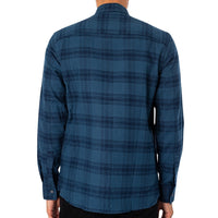 Lyle & Scott Tonal Check Flannel Dark Navy Blue Long Sleeve Shirt M