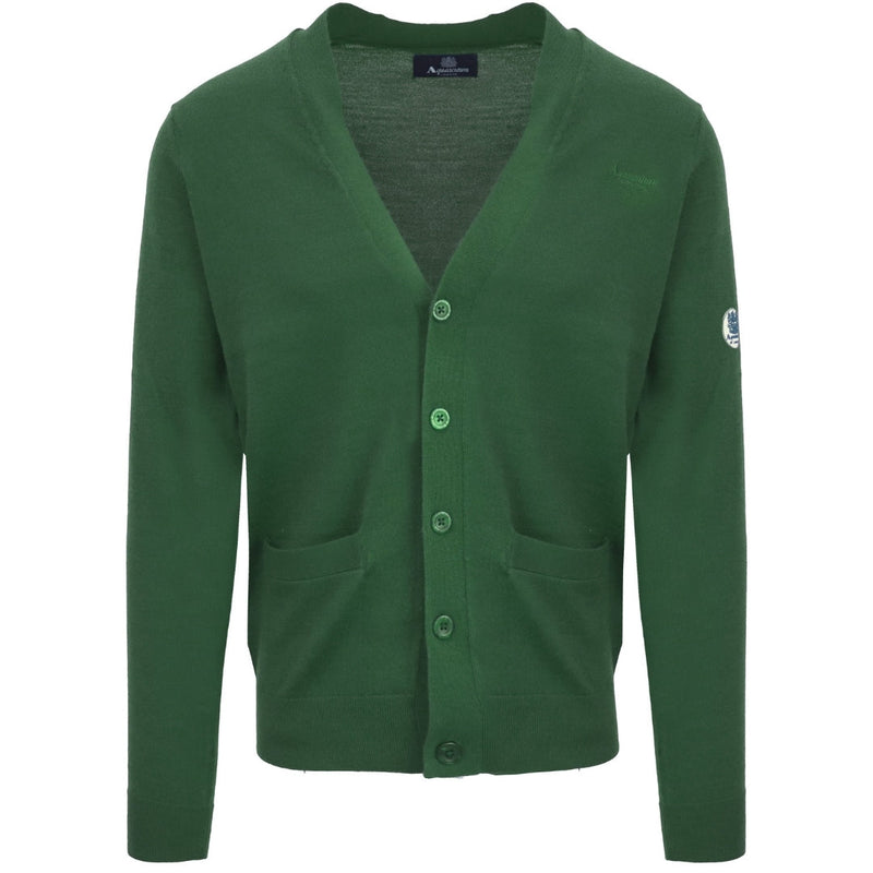 Aquascutum Green Button-Up Cardigan S