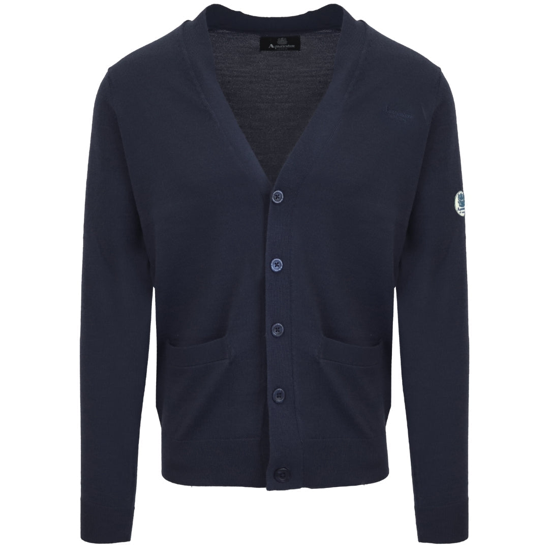 Aquascutum Navy Blue Button-Up Cardigan S