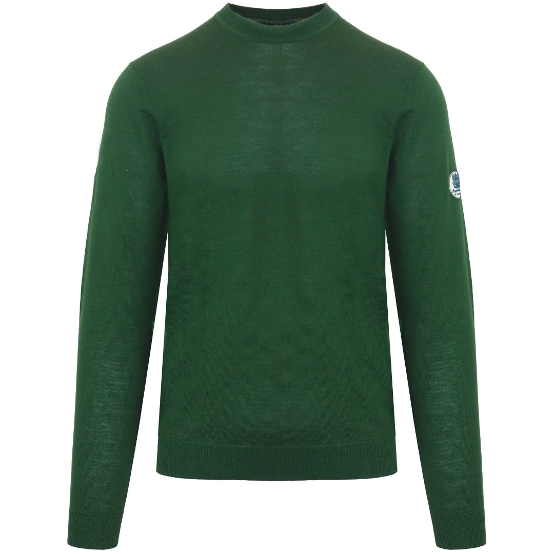 Aquascutum Plain Round Neck Green Jumper S