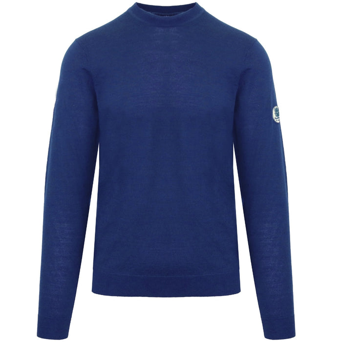 Aquascutum Plain Round Neck Blue Jumper S