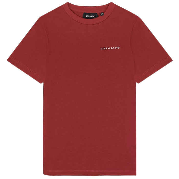 Lyle & Scott Embroidered Logo Fletcher Burgundy T-Shirt