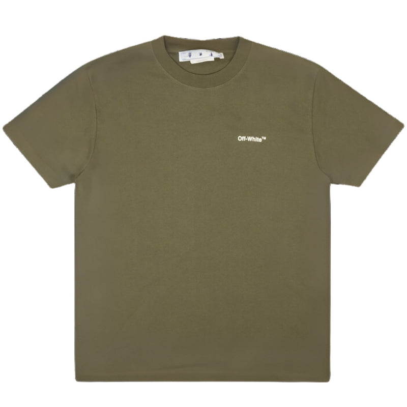 Off-White Bricks Logo Slim Fit Green T-Shirt L