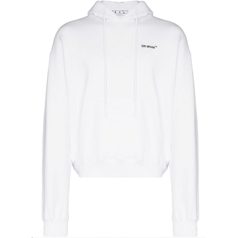 Off-White Oversized Fit Caravag Arrow Logo White Hoodie XS