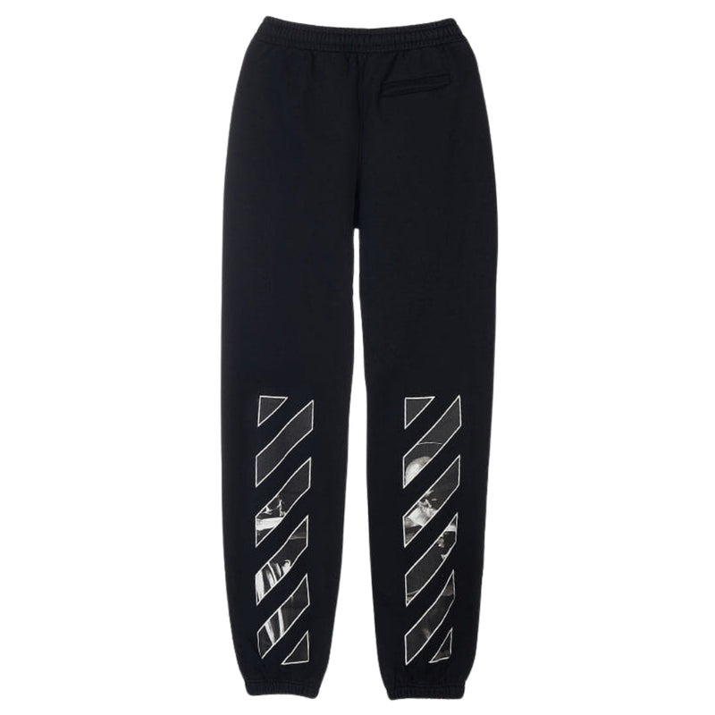 Off-White Caravag Diag Design Slim Cuffed Black Sweatpants S