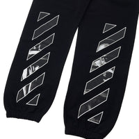 Off-White Caravag Diag Design Slim Cuffed Black Sweatpants S