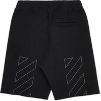 Off-White Diag Outline Black Sweat Shorts S