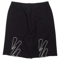 Off-White Wave Out! Diag Design Black Sweat Shorts S