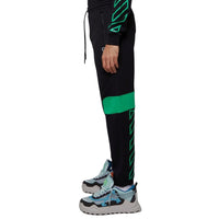 Off-White Green Diag Outline Design Cuffed Black Sweatpants S