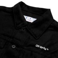 Off-White Diag Tab Slim Black Denim Jacket L