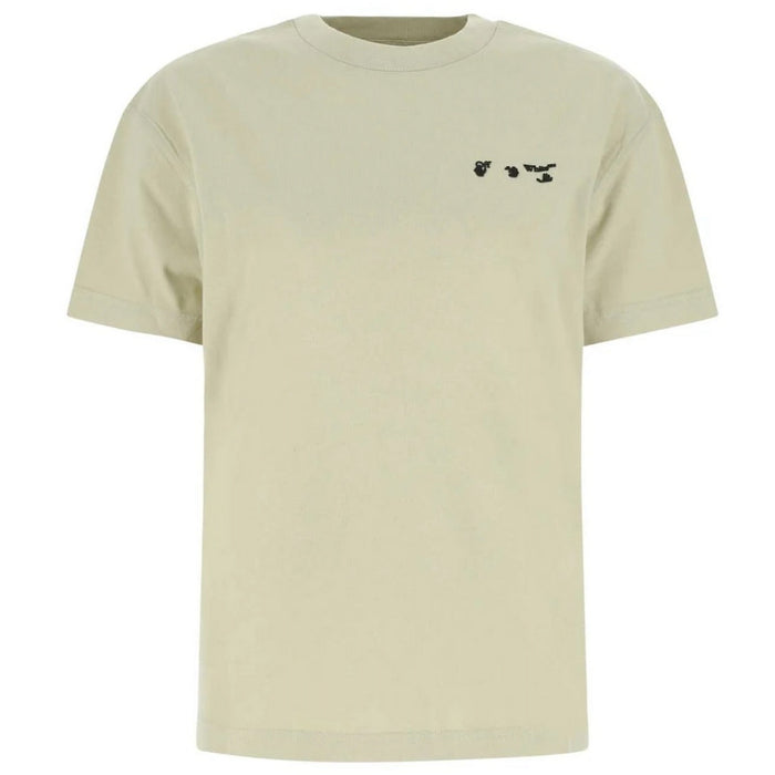 Off-White OW Logo Regular Fit Beige T-Shirt XXS