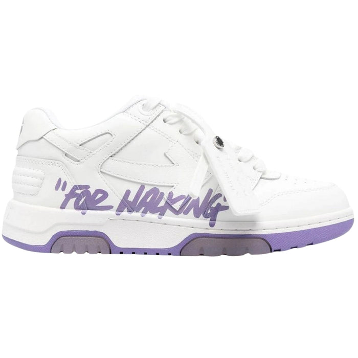 Off White Out Of Office 'For Walking' Lilac/White Leather Sneakers