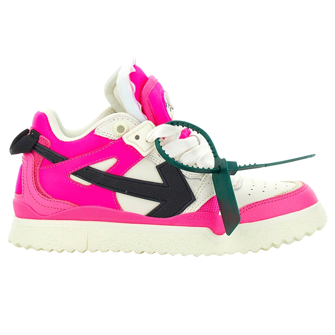 Off White Midtop Fuchsia Leather Sneakers