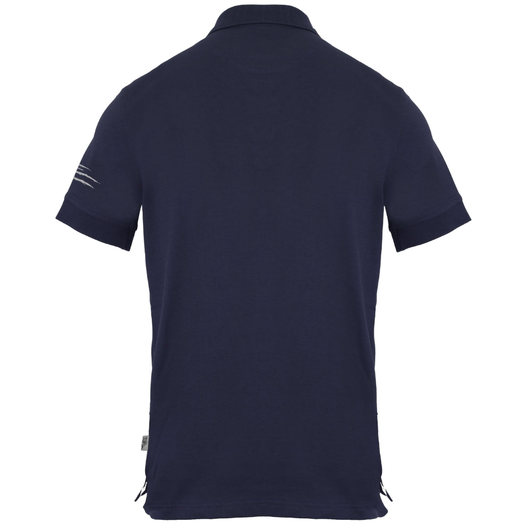 Plein Sport Slashed Sleeve Navy Blue Polo Shirt S